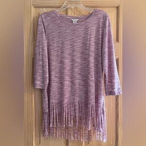 Women’s Ariat 3/4 Sleeve Light Purple‎ Round Neckline Relaxed Fit Size Med